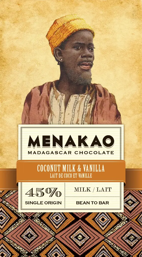 Chocolat au lait 45% – Lait de coco et vanille de Madagascar