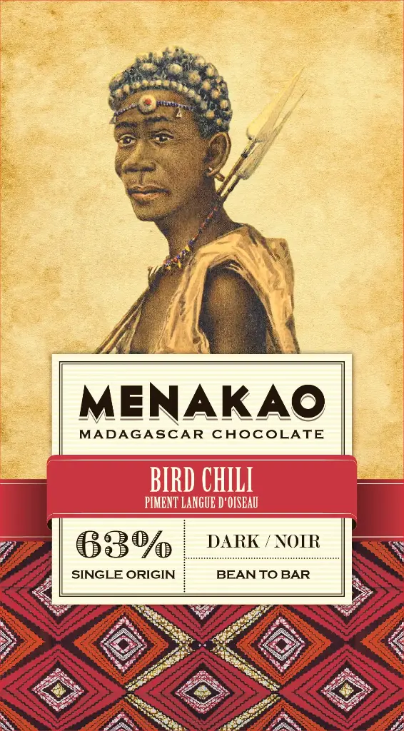 Chocolat noir 63% – Piment Langue d’oiseau
